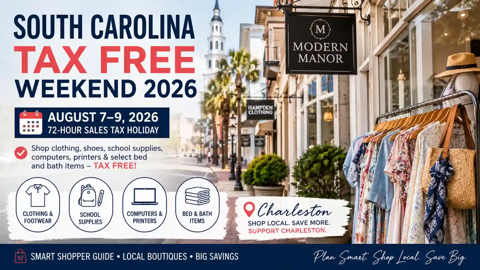 Featured image Tax free weekend shopping in Charleston
