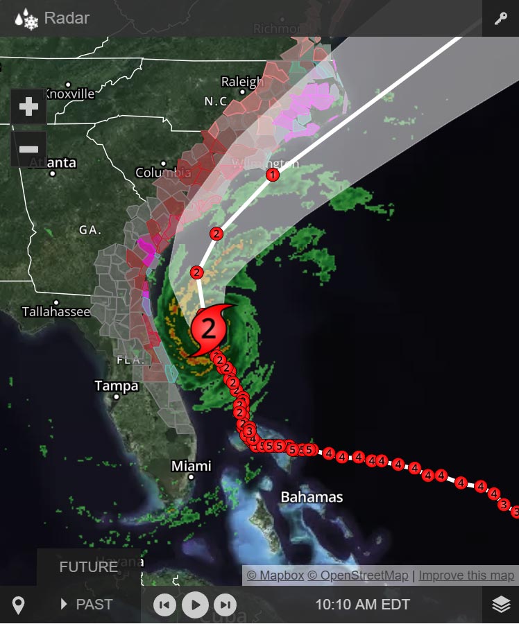 Hurricane Tracking on Map